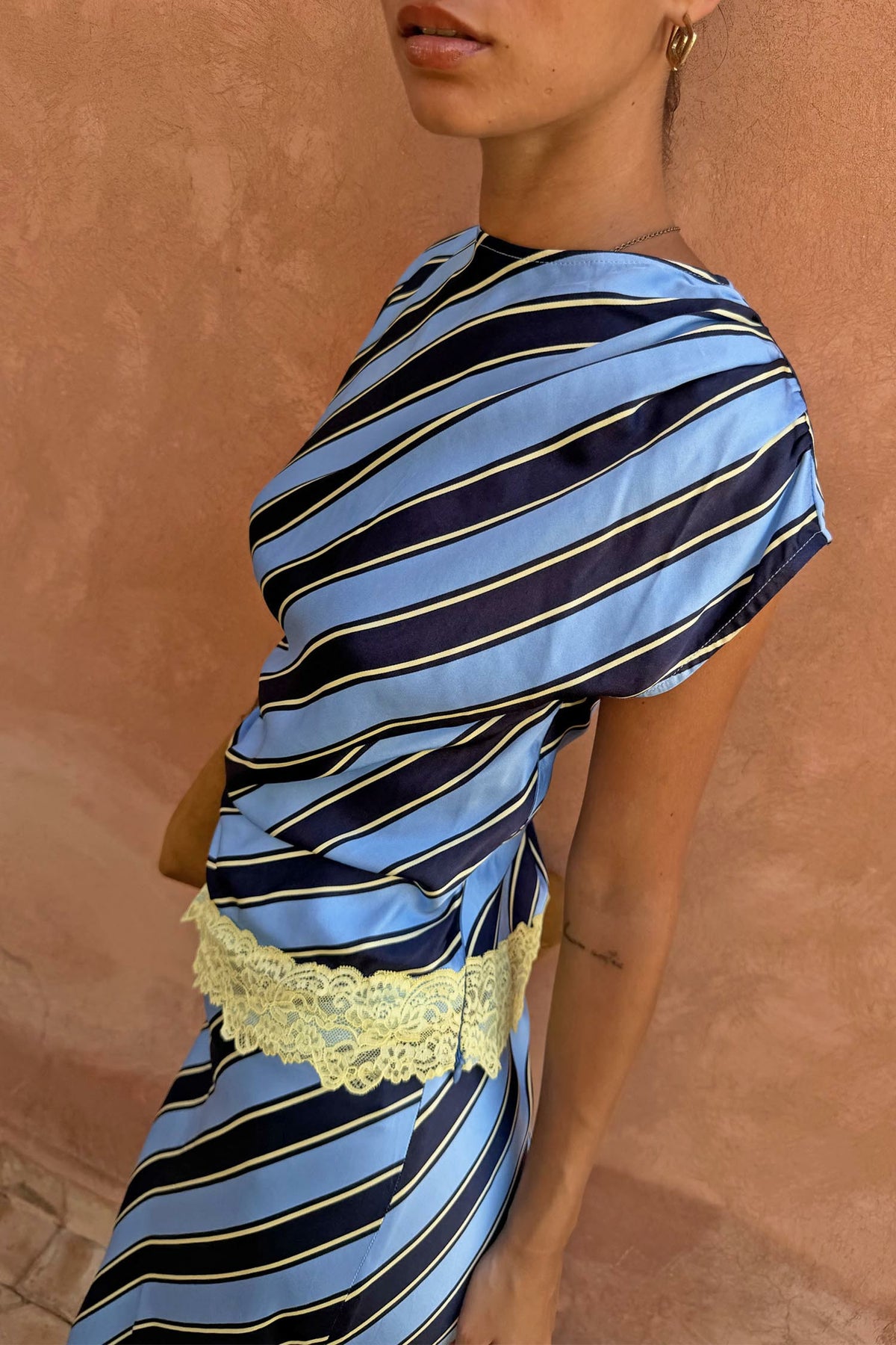 Never Fully Dressed Best Price - Stripe A-Symmetrical Top