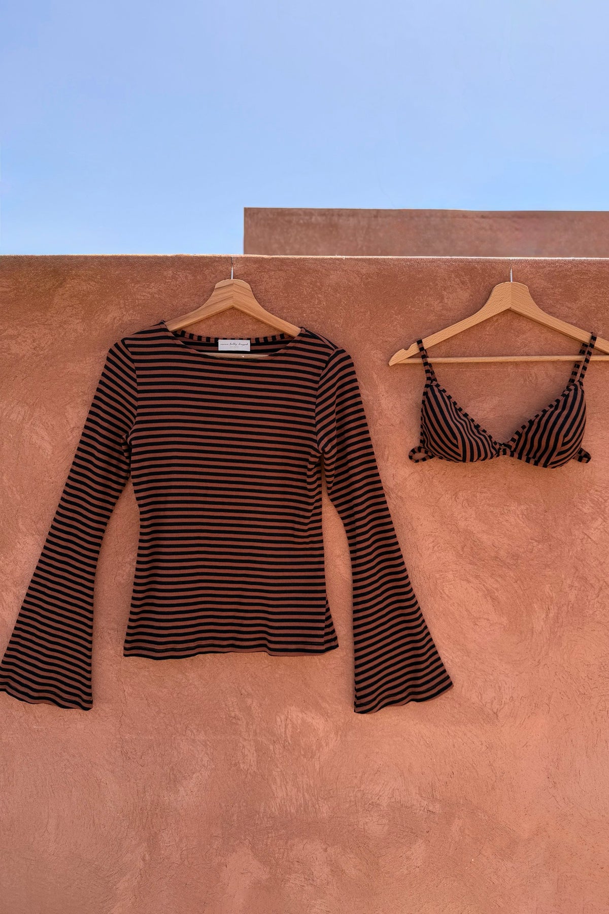 Never Fully Dressed Everyday - Chocolate Stripe Top with Bra Detail