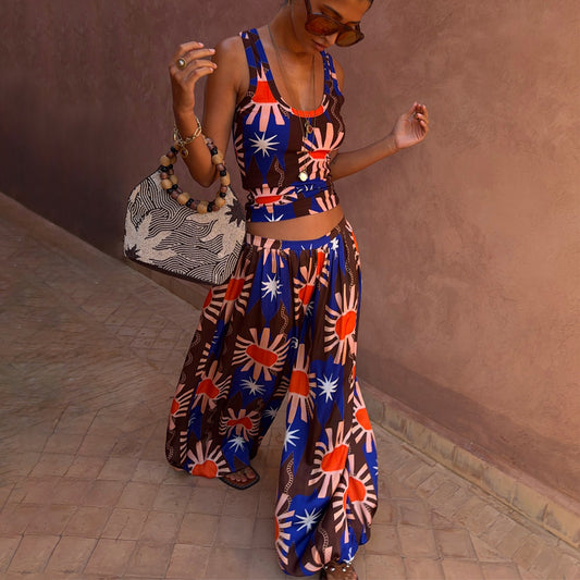 Never Fully Dressed Quality - Chocolate and Blue Sun Trousers