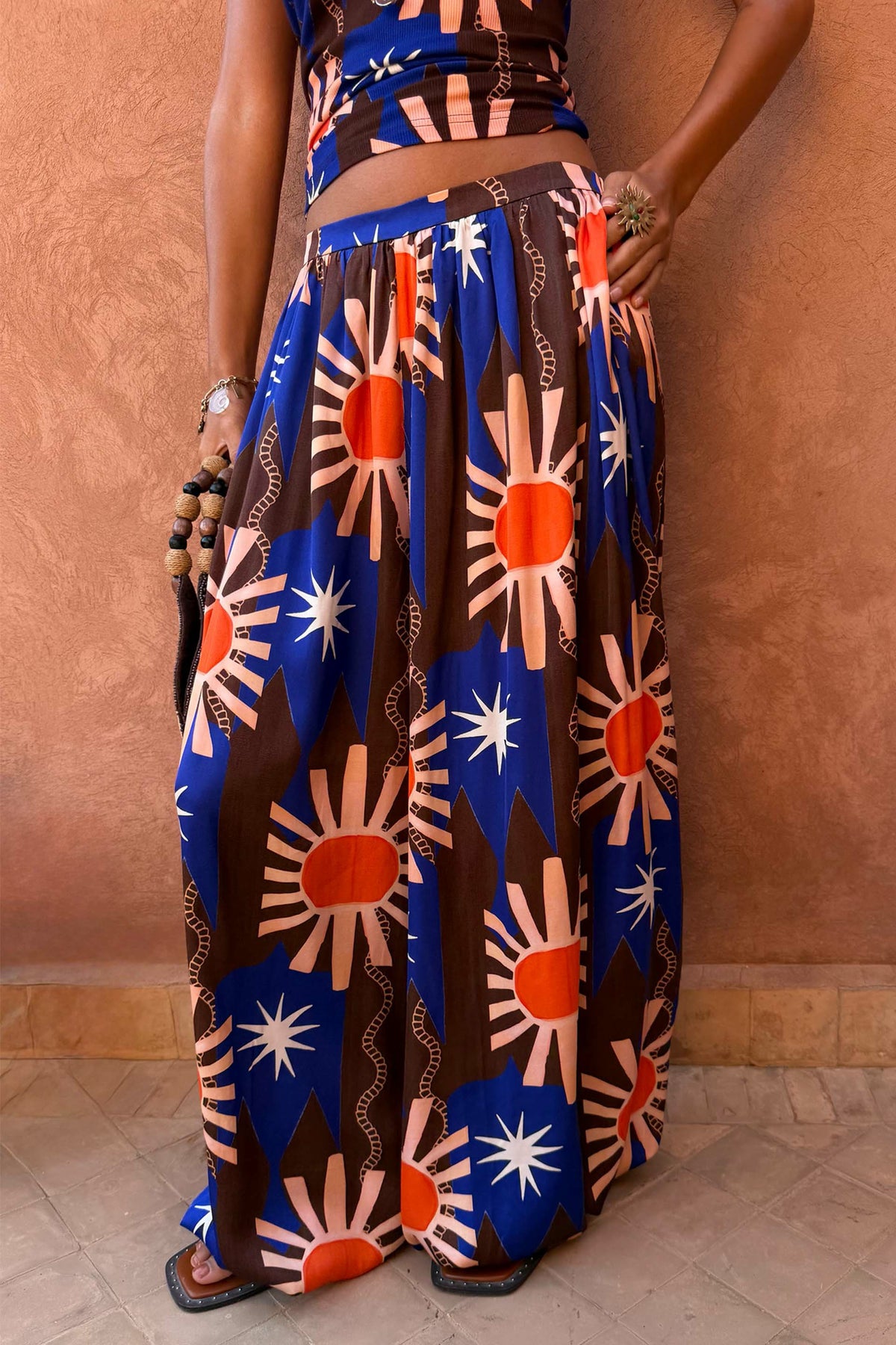 Never Fully Dressed Quality - Chocolate and Blue Sun Trousers
