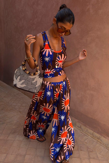 Never Fully Dressed Quality - Chocolate and Blue Sun Trousers