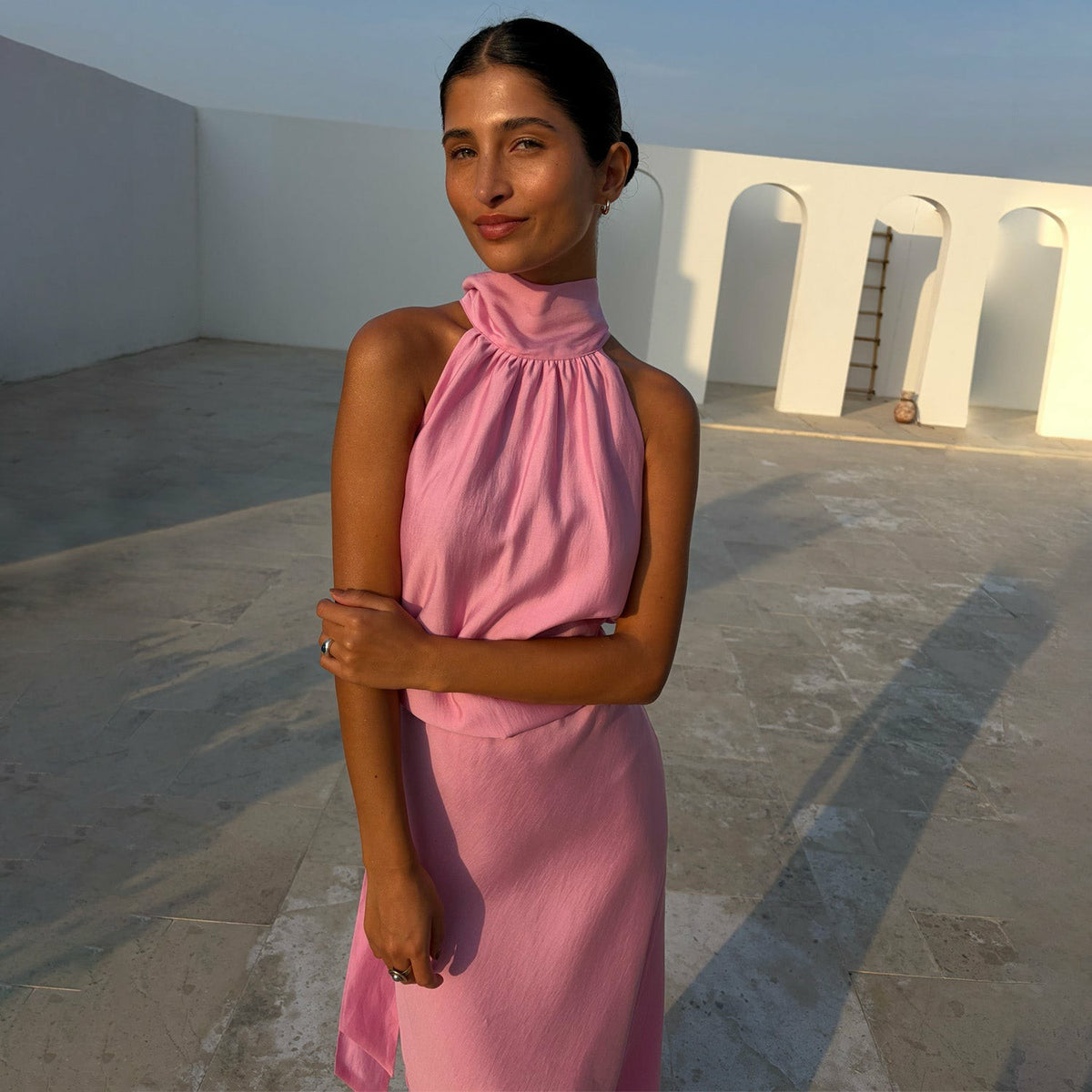 Never Fully Dressed Exclusive - Pink Billie Multi-wear Halterneck Top