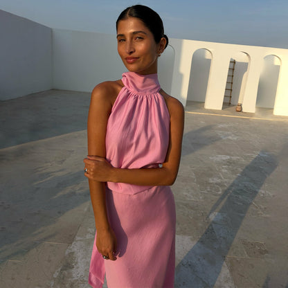 Never Fully Dressed Exclusive - Pink Billie Multi-wear Halterneck Top
