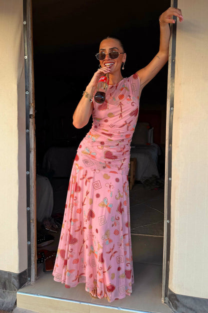 Never Fully Dressed Premium - Pink Astra Lace Maxi Skirt
