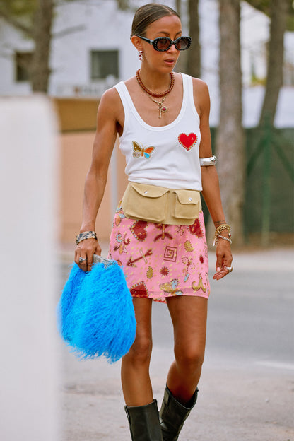 Never Fully Dressed Customer Favorite - Pink Astra Mini Skirt