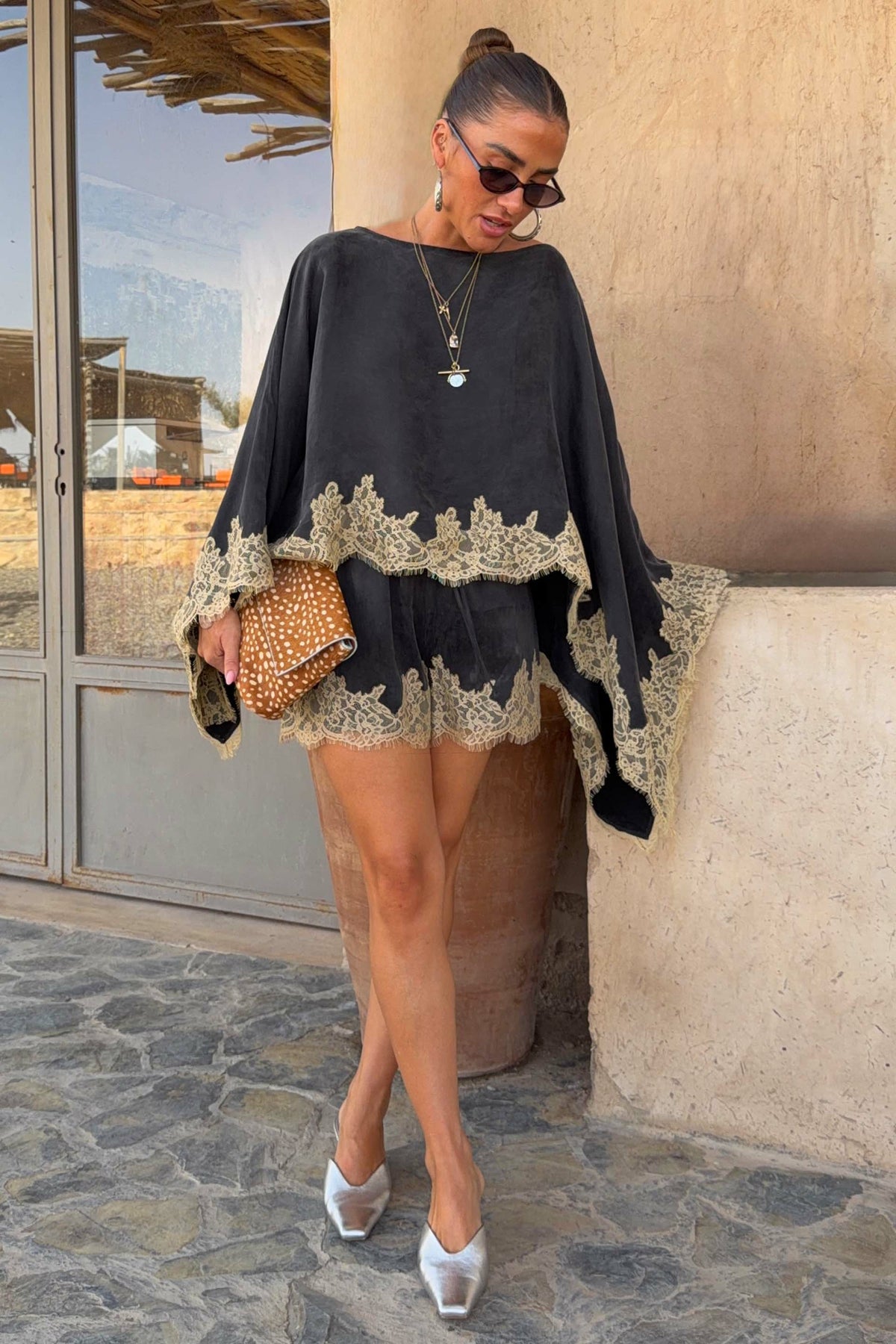 Never Fully Dressed Hot Sale - Grey Lace Maeva Shorts