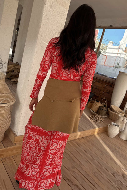 Never Fully Dressed Best Price - Red Bandana Rib Dorris Skirt