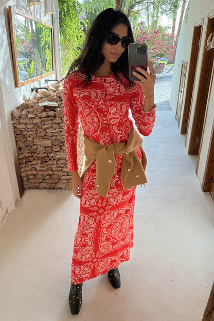 Never Fully Dressed Best Price - Red Bandana Rib Dorris Skirt