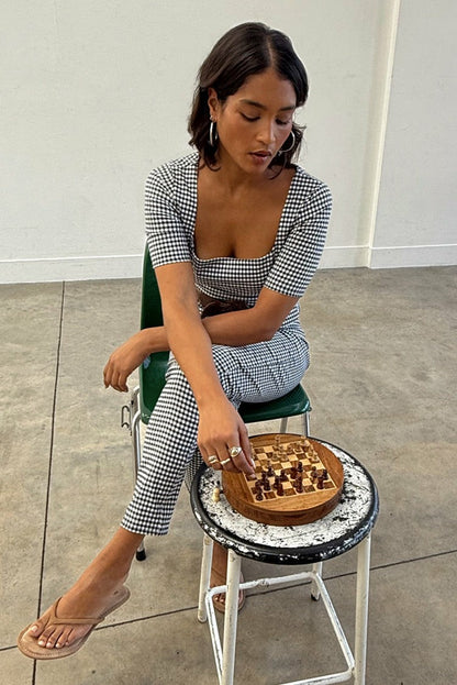 Never Fully Dressed Trusted - Gingham Top - Co-ord with Trousers