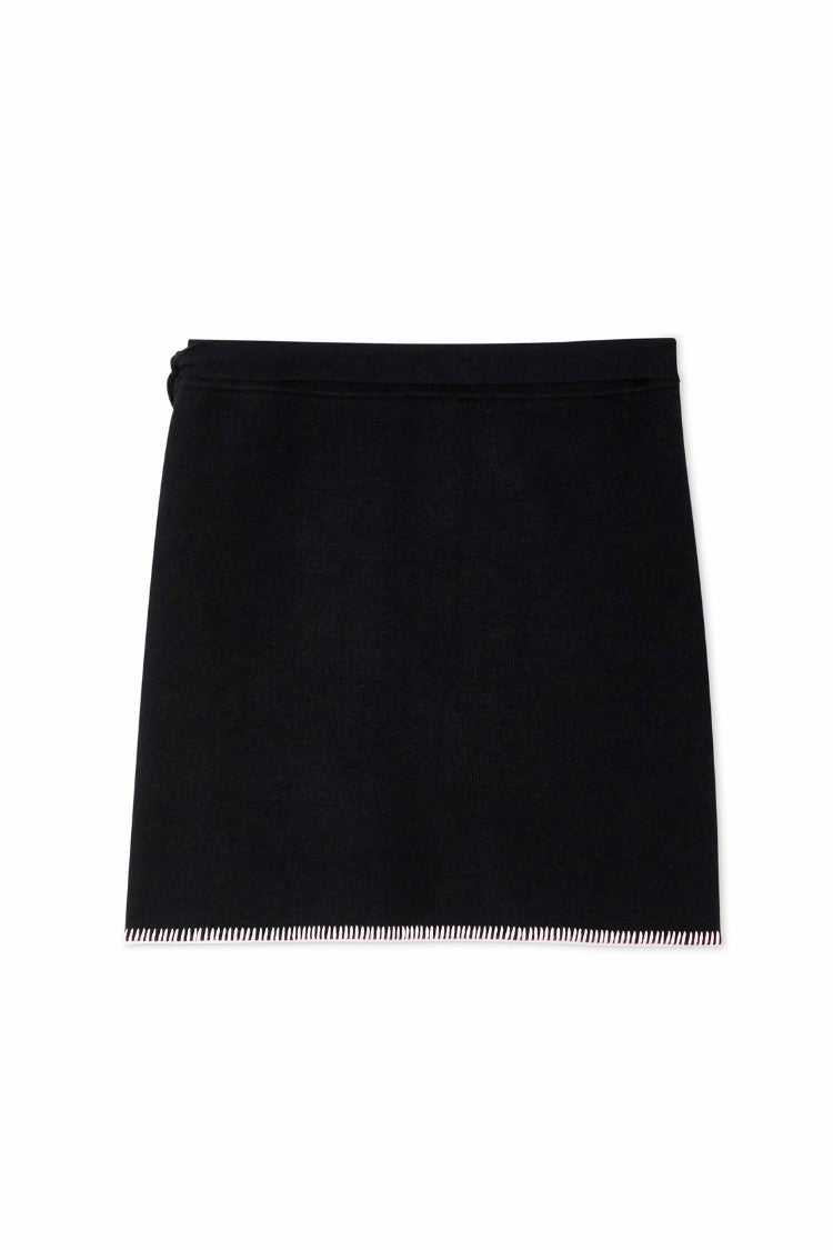 Never Fully Dressed Exclusive - Black Night Garden Mini Wrap Skirt