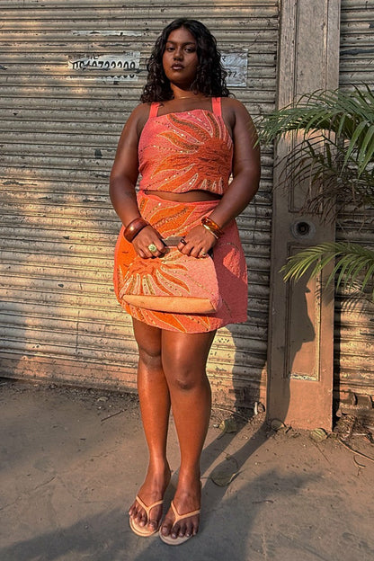 Never Fully Dressed Trending - Pink Sol Beaded Top