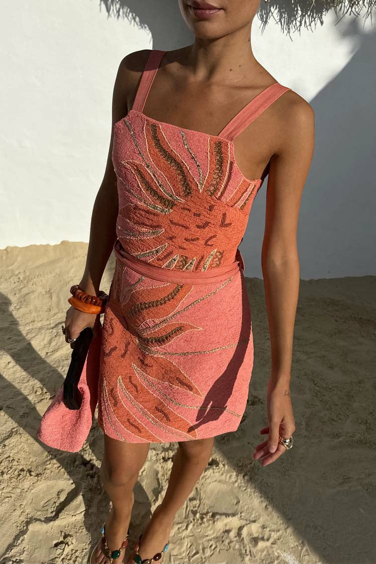 Never Fully Dressed Trending - Pink Sol Beaded Top