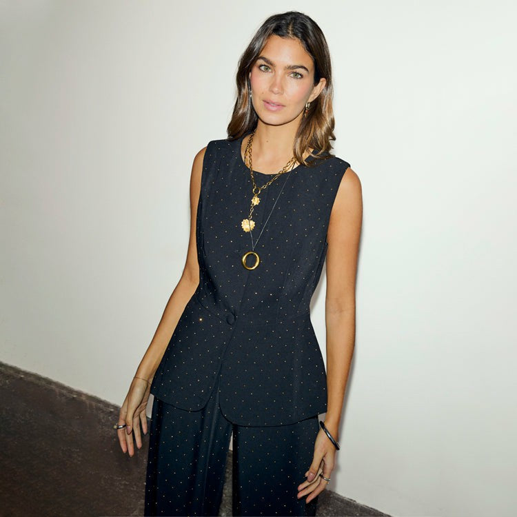 Never Fully Dressed Great Value - Black Hotfix Sol Waistcoat