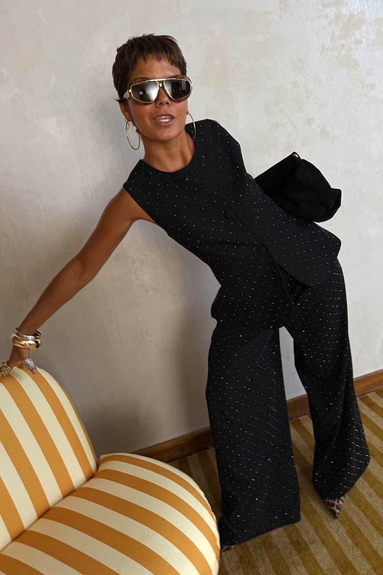 Never Fully Dressed Great Value - Black Hotfix Sol Waistcoat