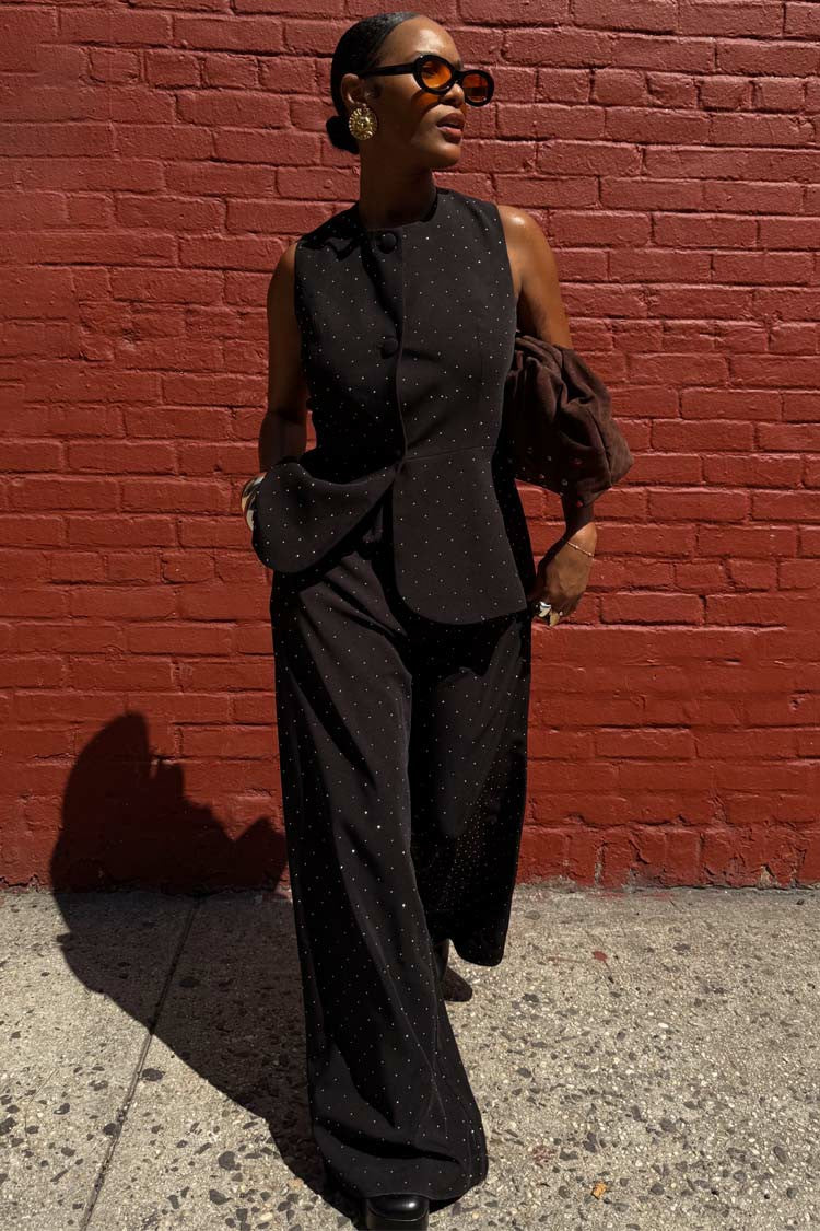 Never Fully Dressed Value - Black Hotfix Marnie Trousers