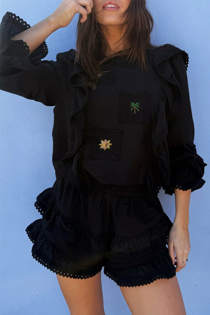 Never Fully Dressed Exclusive - Black Ruffle Shorts