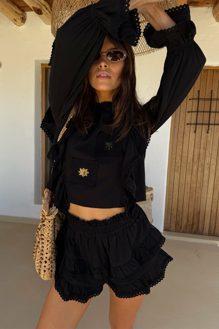 Never Fully Dressed Exclusive - Black Ruffle Shorts