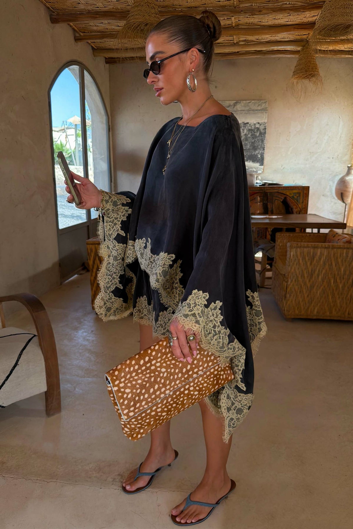 Never Fully Dressed Featured - Grey Lace Trim Cape