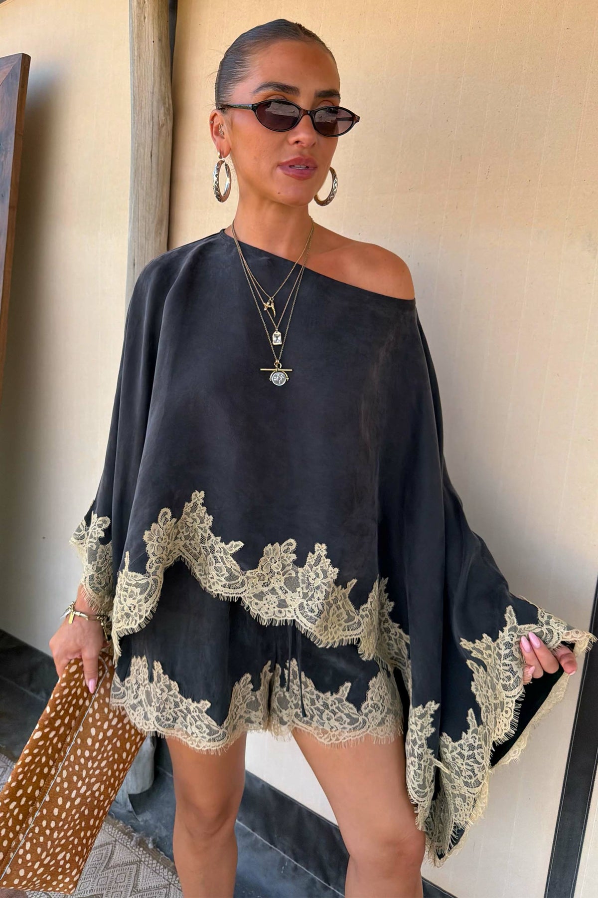 Never Fully Dressed Featured - Grey Lace Trim Cape