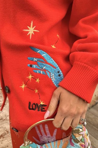 Never Fully Dressed Exclusive - Red Celestial Cardigan