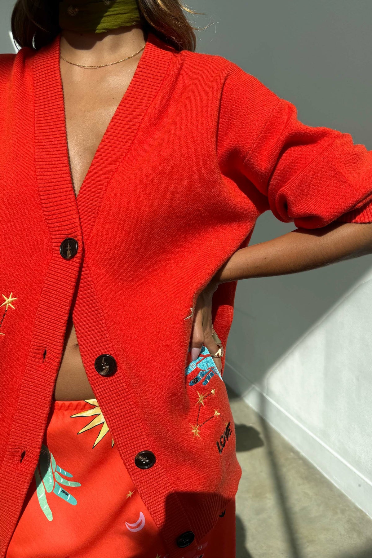 Never Fully Dressed Exclusive - Red Celestial Cardigan