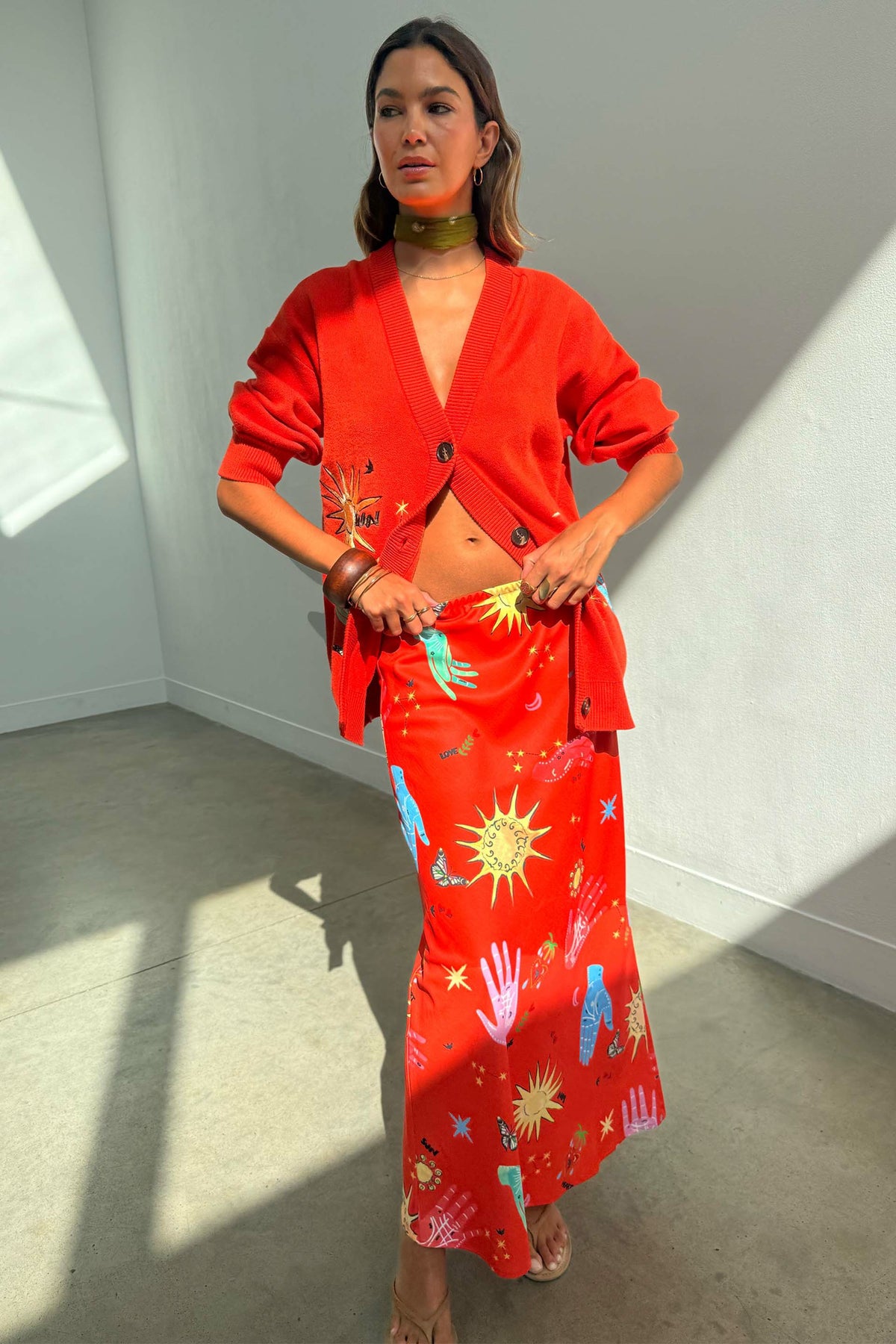 Never Fully Dressed Exclusive - Red Celestial Cardigan
