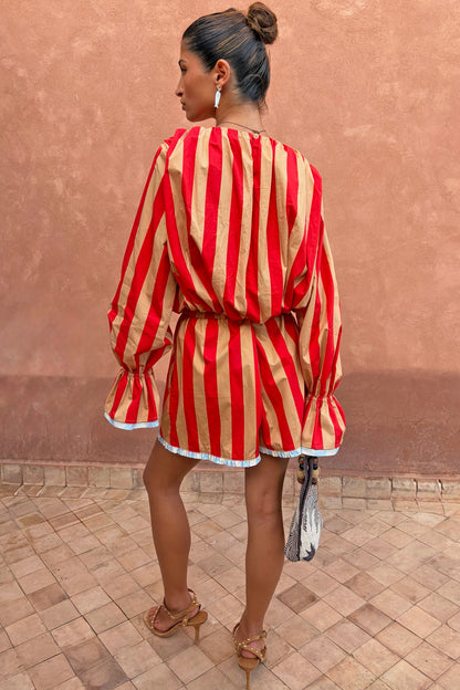 Never Fully Dressed Top Pick - Tomato Stripe Ellie Shorts