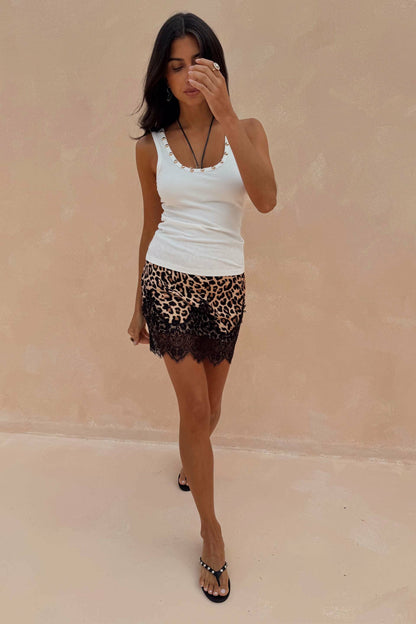 Never Fully Dressed Signature - White Studded Rib Vest