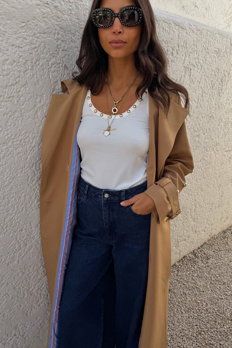 Never Fully Dressed Signature - White Studded Rib Vest