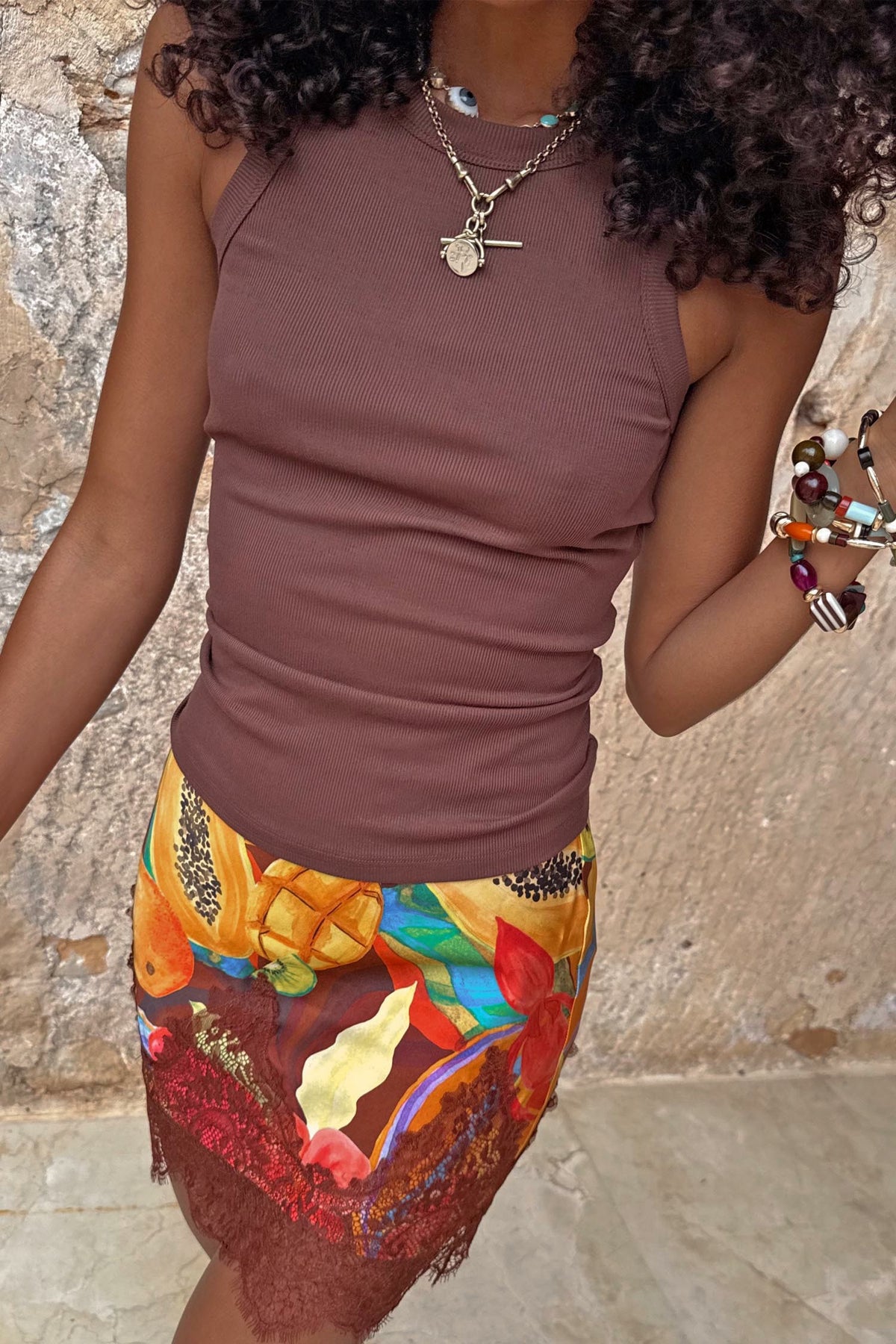 Never Fully Dressed Trusted - Chocolate Ribbed Tank
