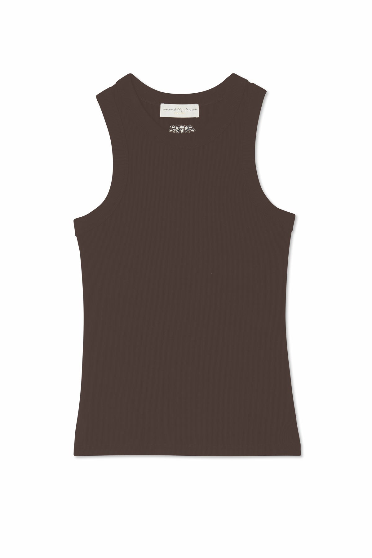 Never Fully Dressed Trusted - Chocolate Ribbed Tank