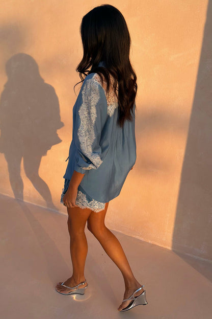 Never Fully Dressed Featured - Blue Lace Marley Shirt