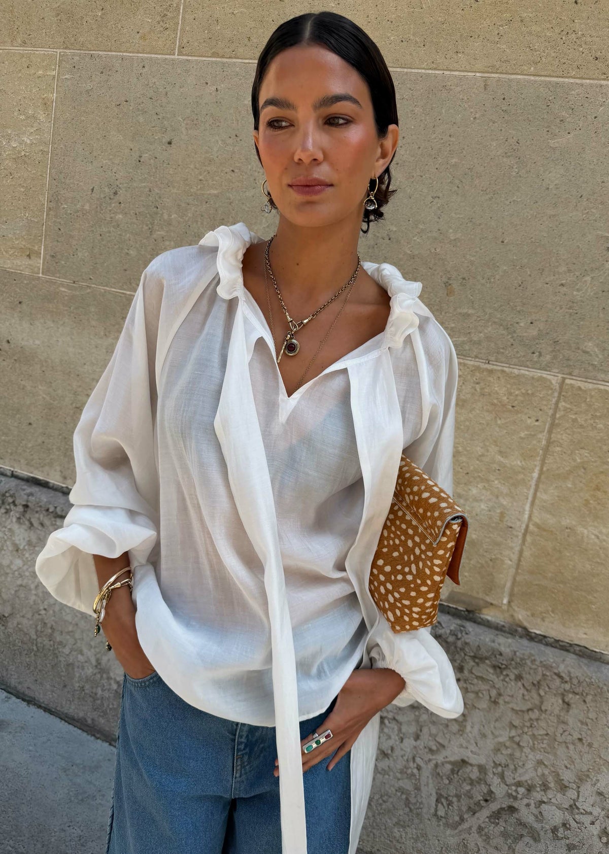 Never Fully Dressed New - White Ruffle Shirt