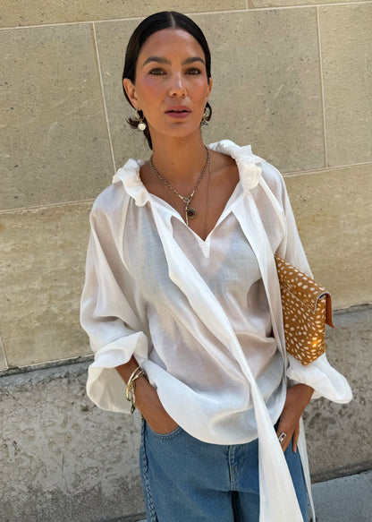Never Fully Dressed New - White Ruffle Shirt