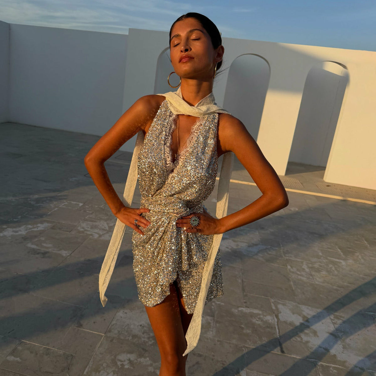 Never Fully Dressed Value - Sequin Lily Top - Silver
