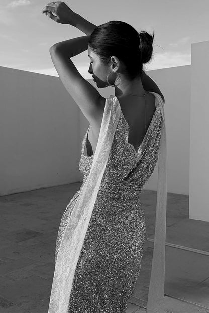 Never Fully Dressed Value - Sequin Lily Top - Silver