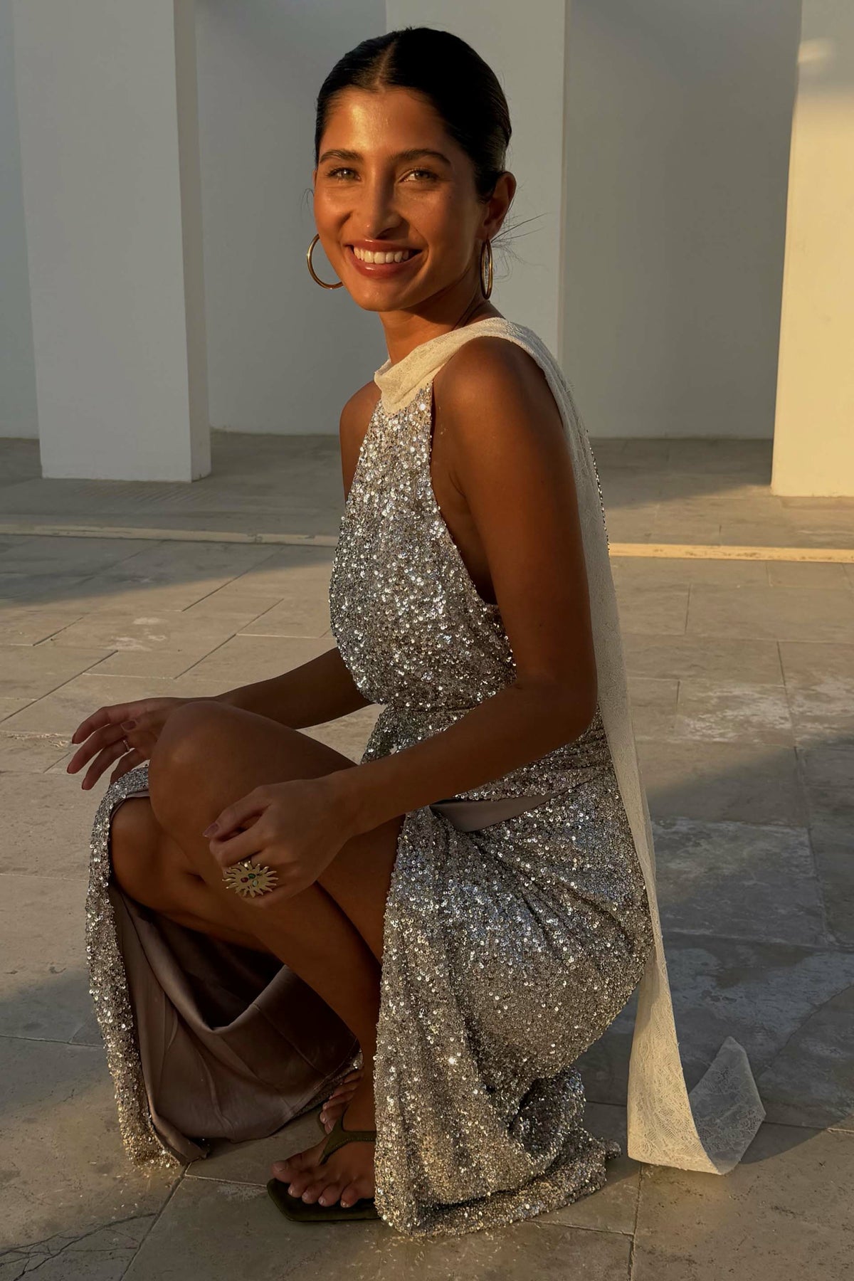 Never Fully Dressed Value - Sequin Lily Top - Silver