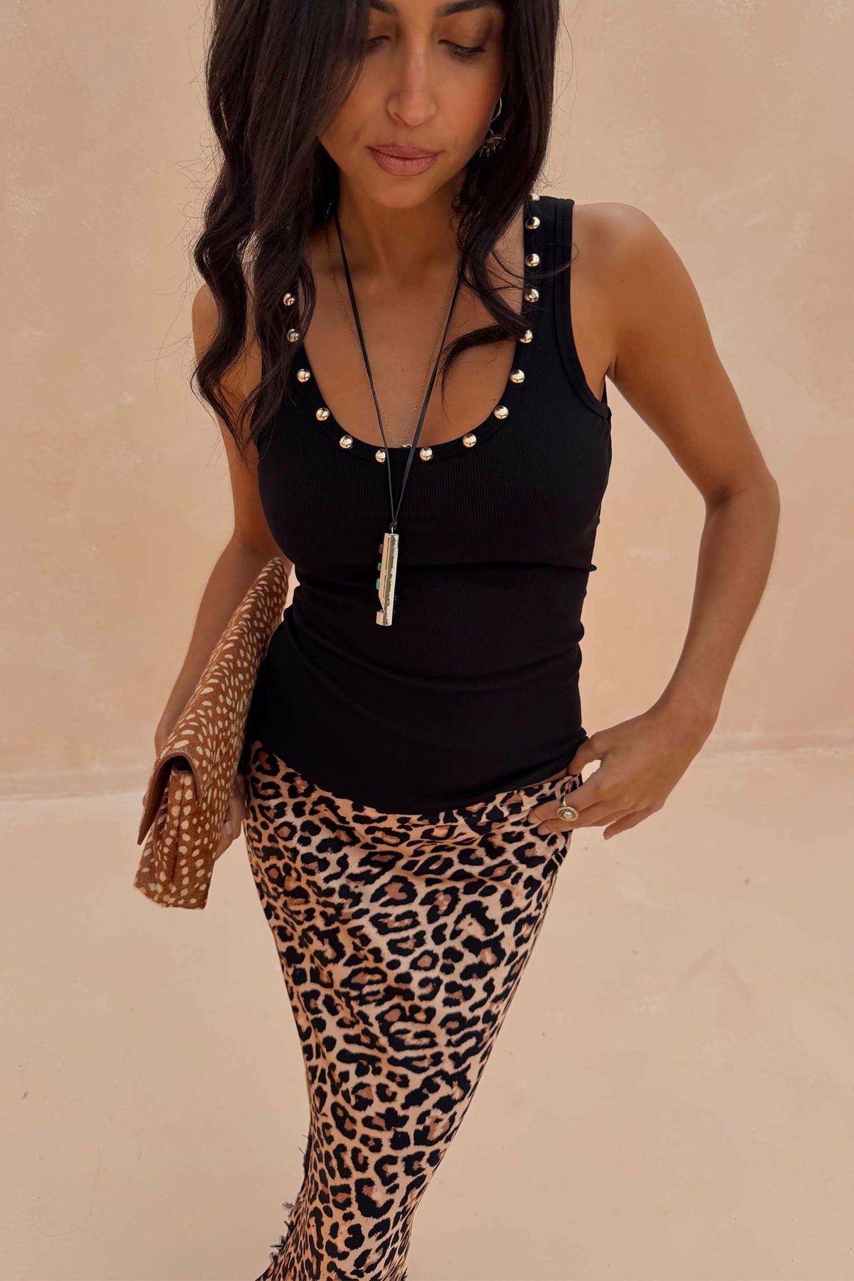 Never Fully Dressed Classic - Black Studded Rib Vest
