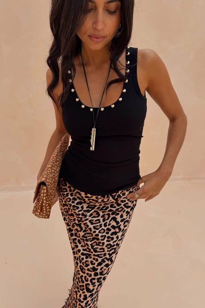 Never Fully Dressed Classic - Black Studded Rib Vest