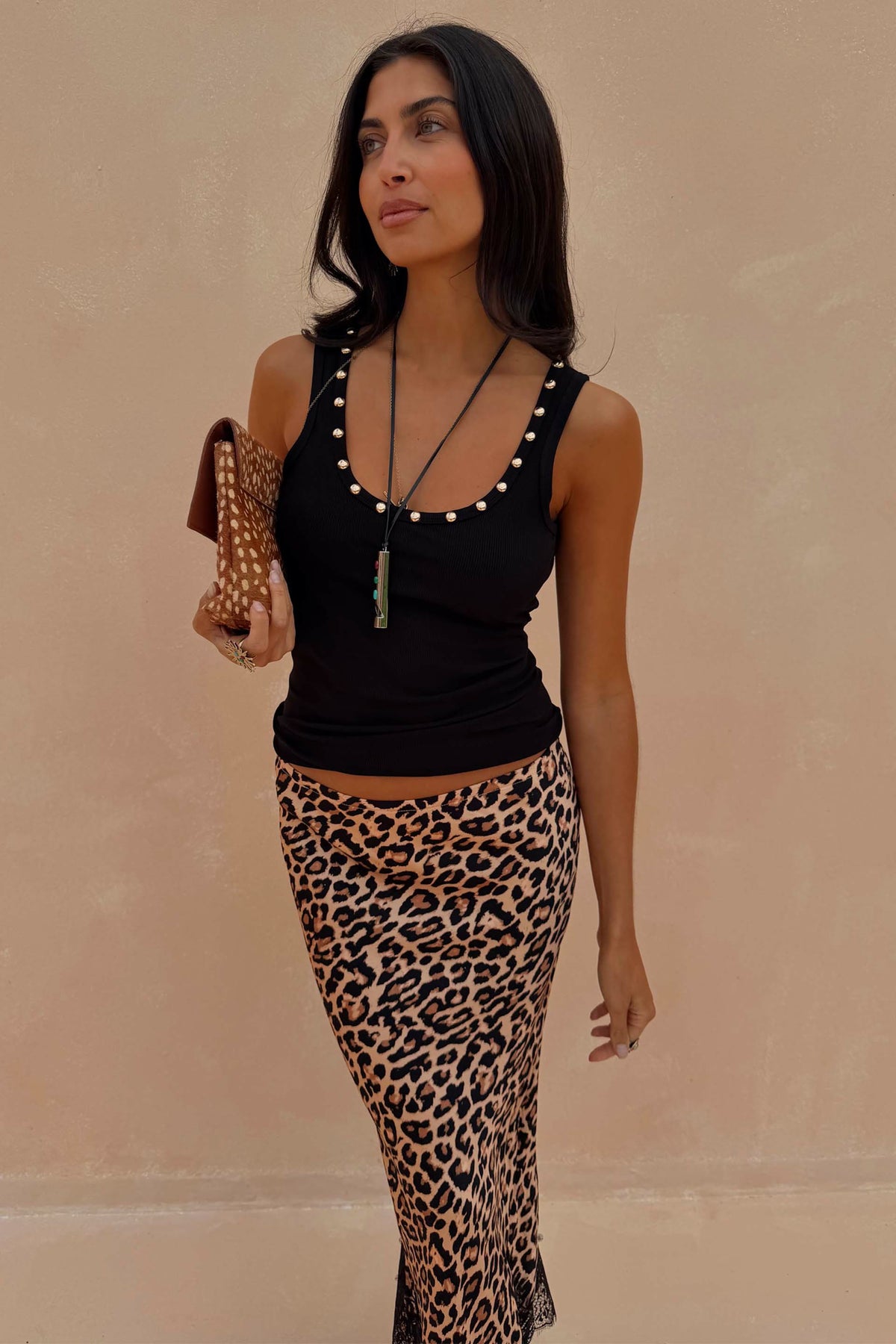 Never Fully Dressed Classic - Black Studded Rib Vest