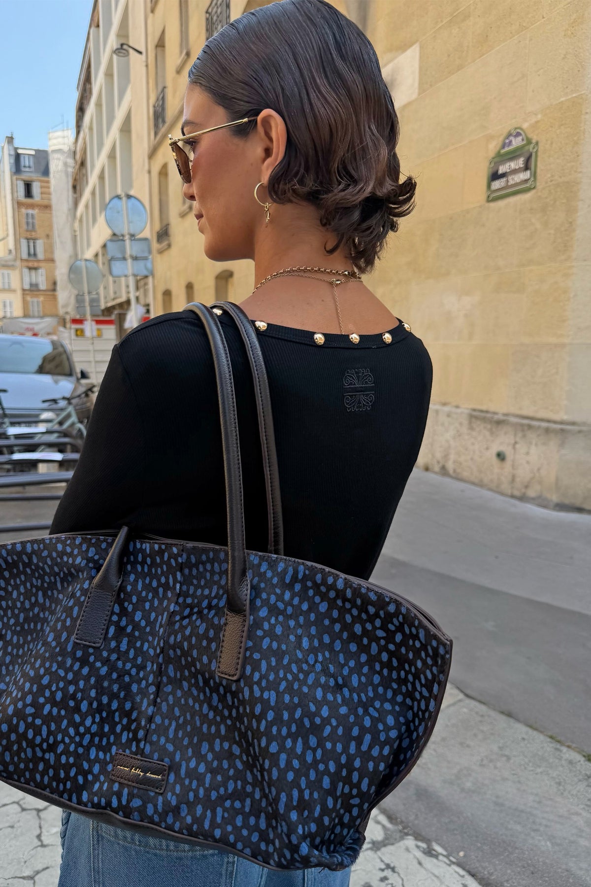 Never Fully Dressed Special Offer - Black Stud Long Sleeve Rib Top