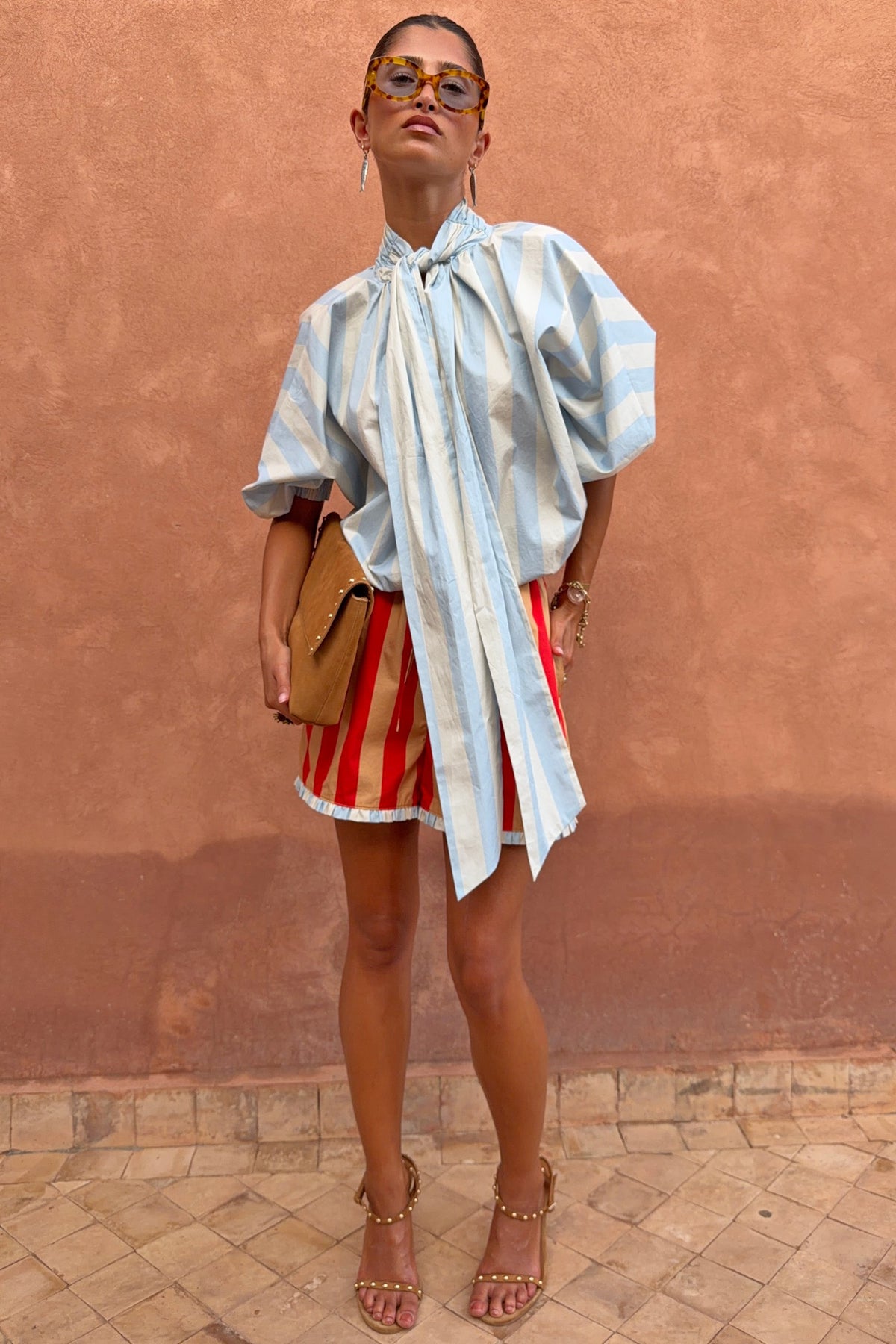 Never Fully Dressed Deals - Blue Stripe Batwing Blouse