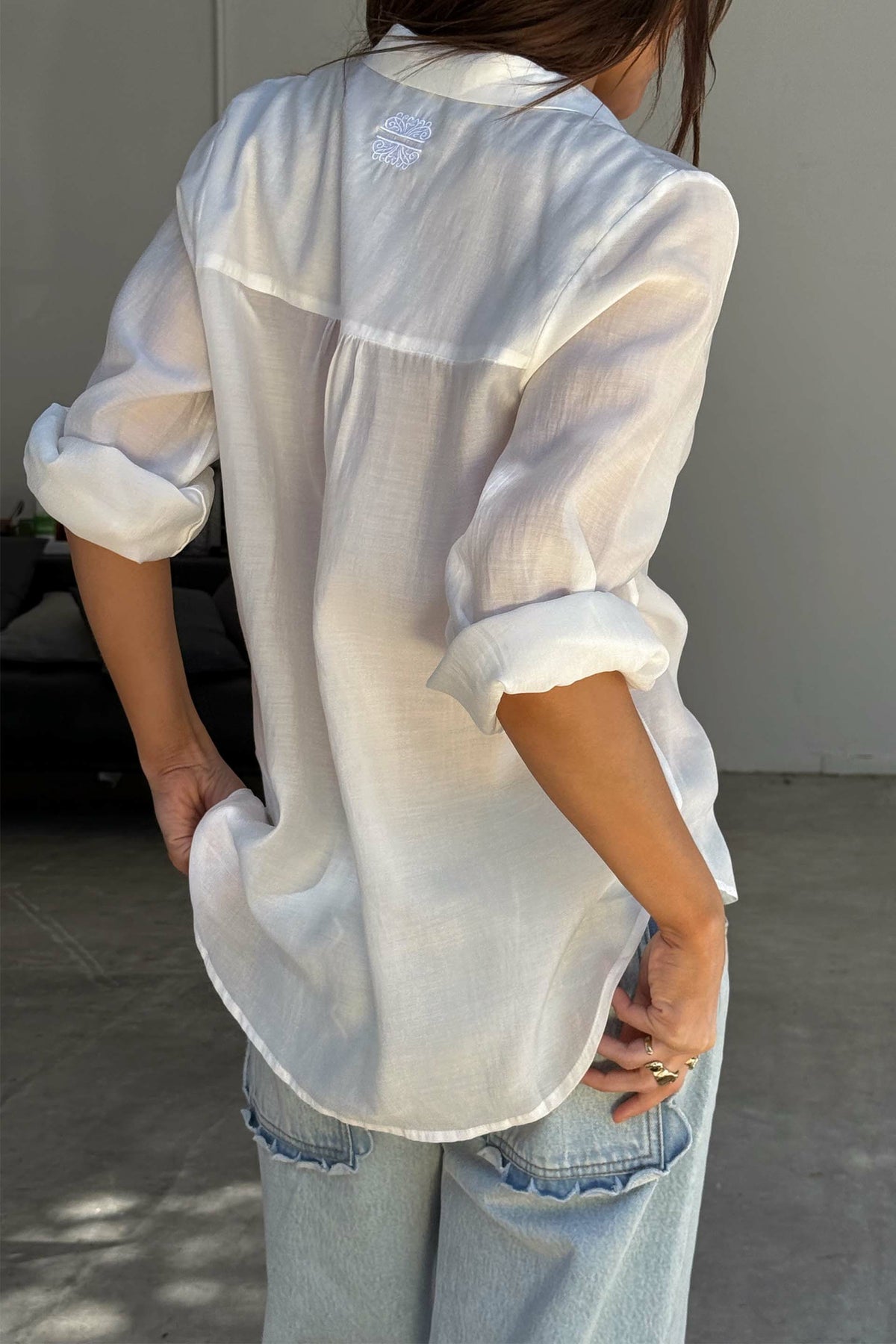 Never Fully Dressed Featured - White Miley Oversized Shirt
