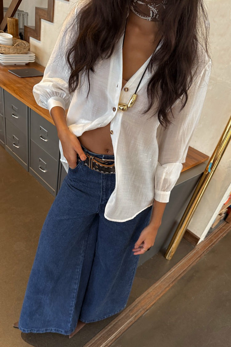 Never Fully Dressed Featured - White Miley Oversized Shirt