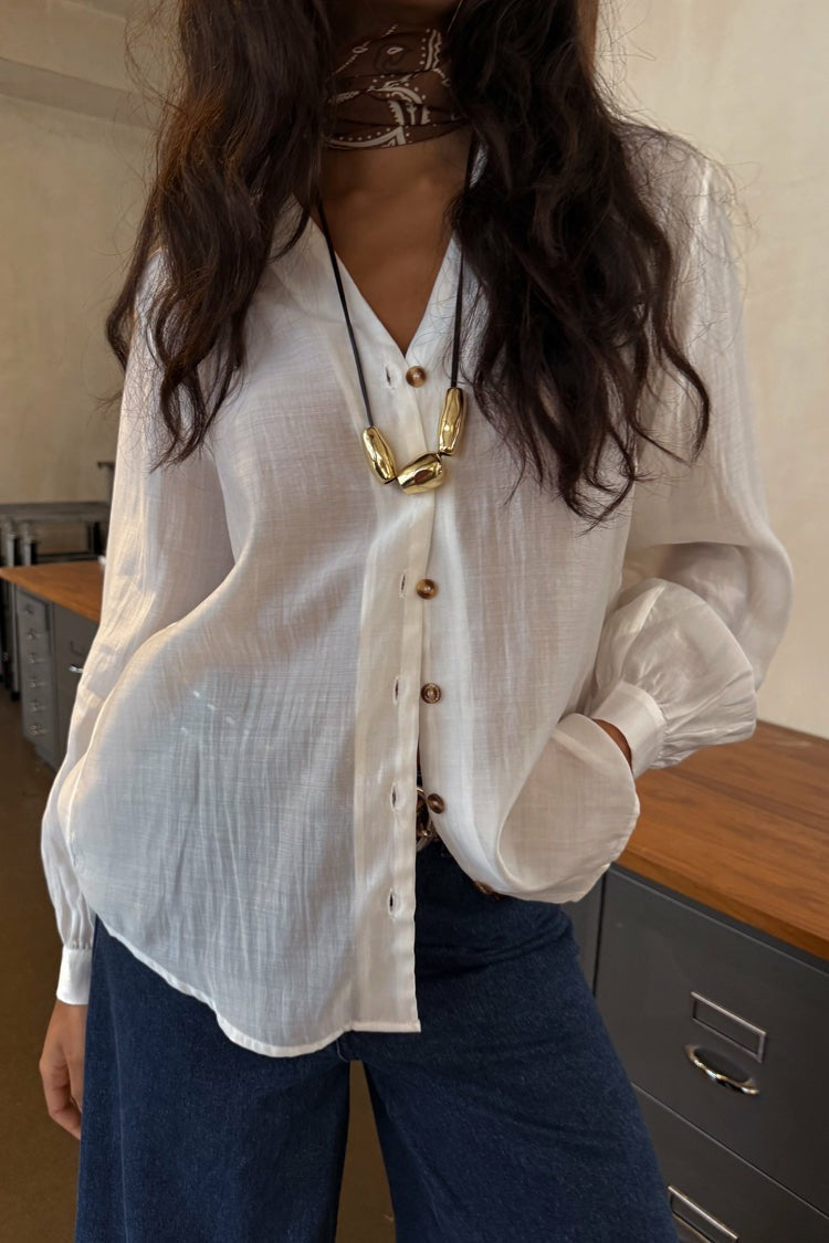 Never Fully Dressed Featured - White Miley Oversized Shirt