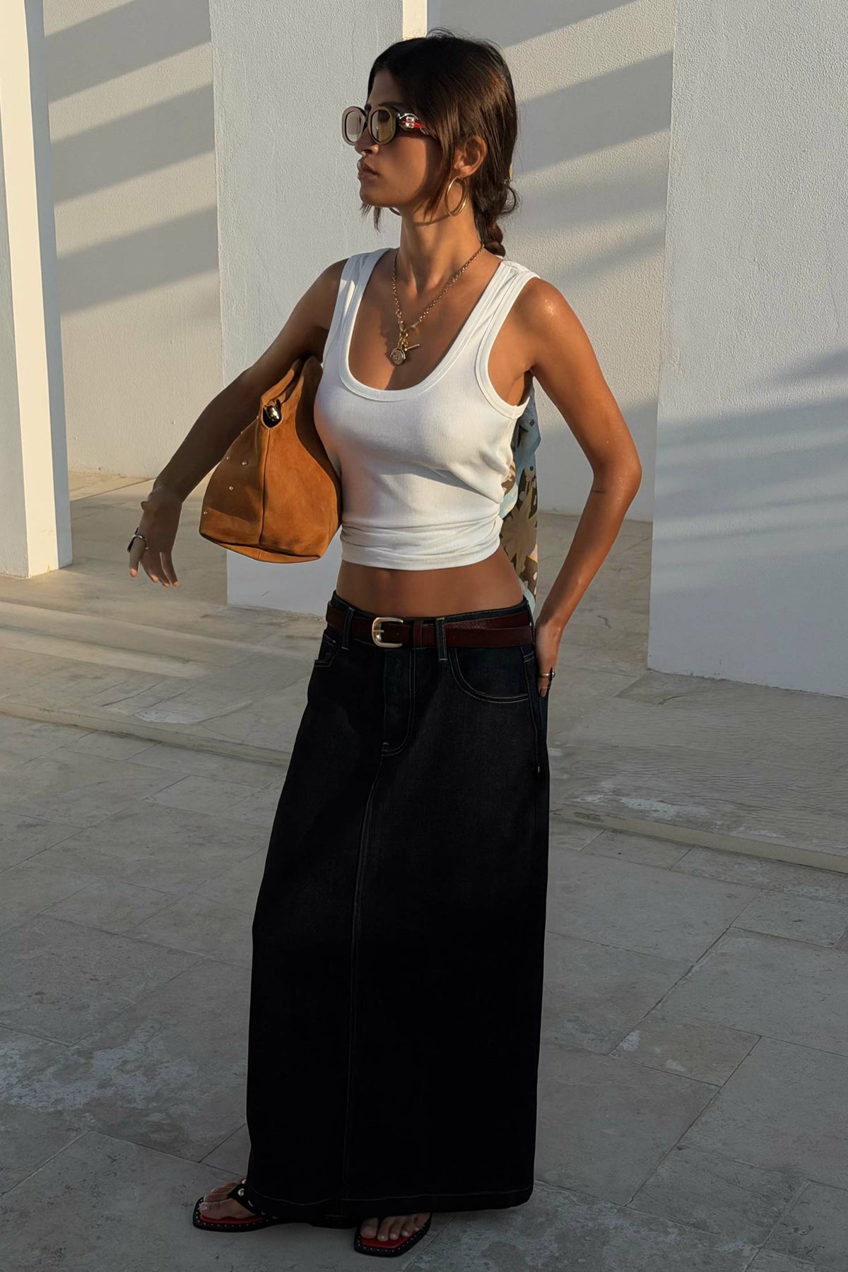 Never Fully Dressed Everyday - White Scoop Neck Rib Tank