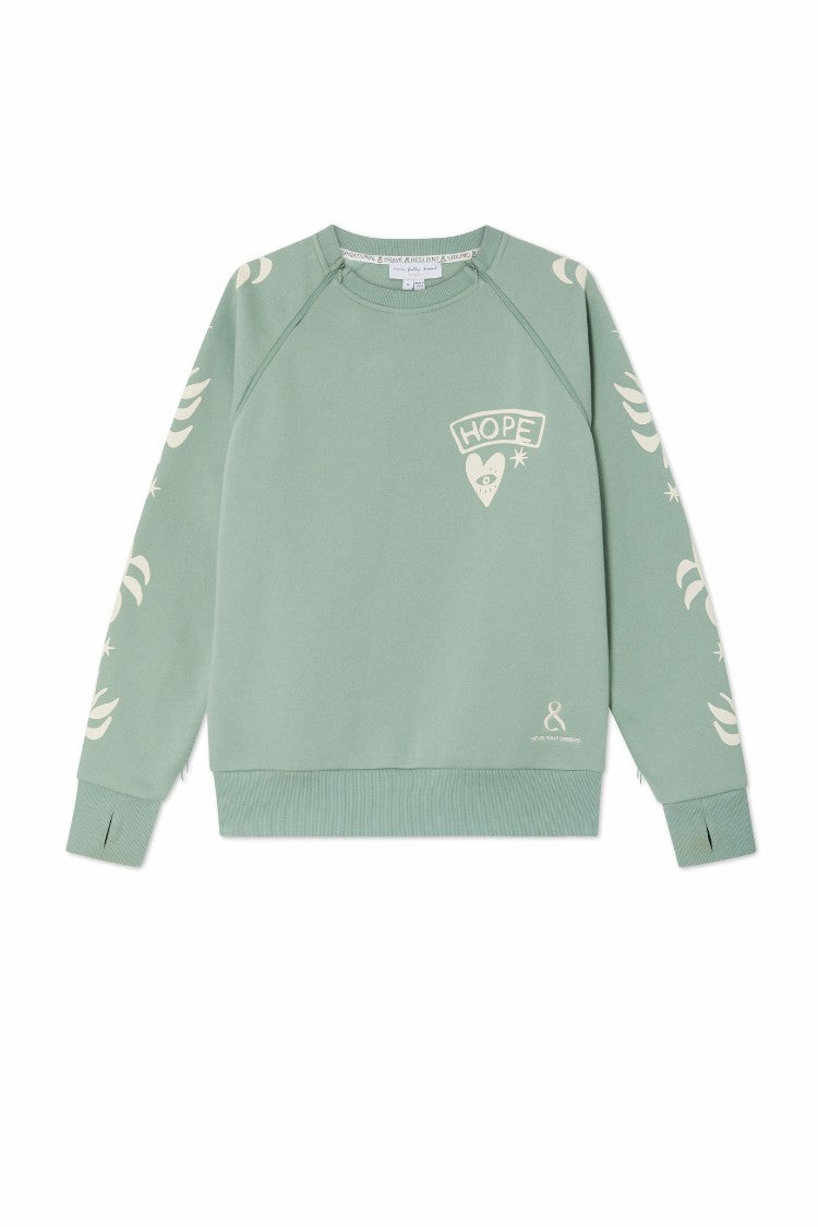 Never Fully Dressed Premium - Sage Sundazed Accessible Sweatshirt - NFD x Porto&Bello - Never Fully Dressed