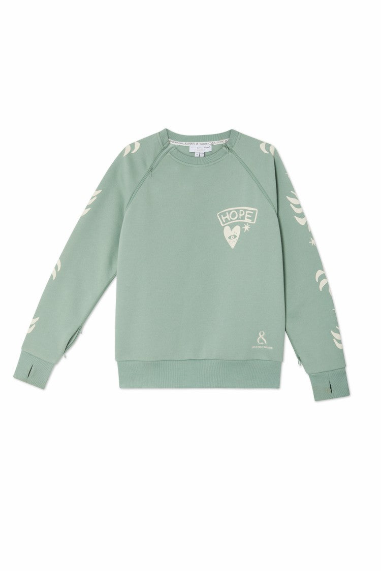 Never Fully Dressed Premium - Sage Sundazed Accessible Sweatshirt - NFD x Porto&Bello - Never Fully Dressed