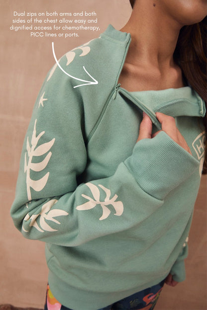 Never Fully Dressed Premium - Sage Sundazed Accessible Sweatshirt - NFD x Porto&Bello - Never Fully Dressed