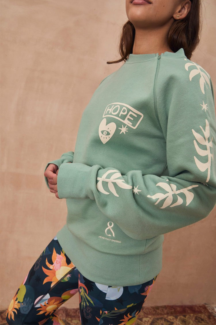 Never Fully Dressed Premium - Sage Sundazed Accessible Sweatshirt - NFD x Porto&Bello - Never Fully Dressed